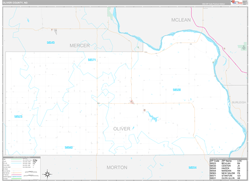 Oliver County, ND Wall Map Premium Style 2023
