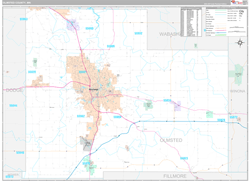 Olmsted County, MN Wall Map Premium Style 2024