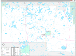 Oneida County, WI Wall Map Premium Style 2024