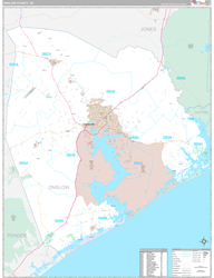 Onslow County, NC Wall Map Premium Style 2024