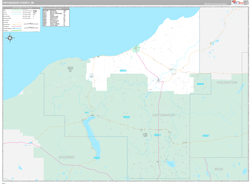 Ontonagon County, MI Wall Map Premium Style 2024