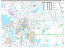 Orange County, FL Wall Map Premium Style 2024