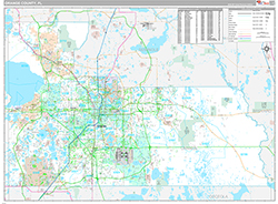 Orange County, FL Wall Map Premium Style 2026