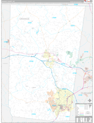 Orange County, NC Wall Map Premium Style 2024