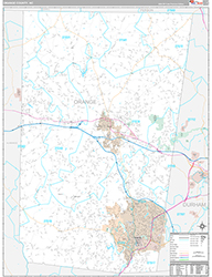 Orange County, NC Wall Map Premium Style 2026