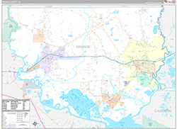 Orange County, TX Wall Map Premium Style 2026