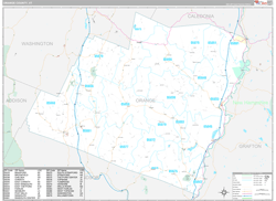 Orange County, VT Wall Map Premium Style 2024