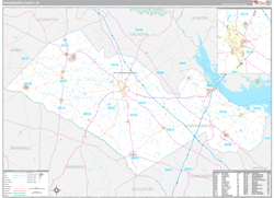 Orangeburg County, SC Wall Map Premium Style 2024
