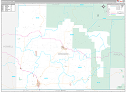 Oregon County Wall Map Premium Style 2026