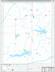 Osage County, KS Wall Map Premium Style 2026