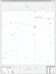 Osborne County, KS Wall Map Premium Style 2024