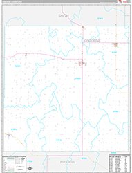 Osborne County, KS Wall Map Premium Style 2026