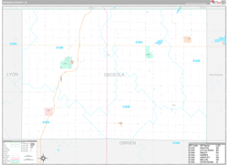 Osceola County, IA Wall Map Premium Style 2024