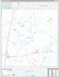 Osceola County, MI Wall Map Premium Style 2026