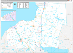 Oswego County Wall Map Premium Style 2026