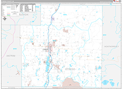 Otsego County Wall Map Premium Style 2026