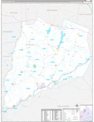 Otsego County, NY Wall Map Premium Style 2024