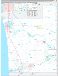Ottawa County, MI Wall Map Premium Style 2024