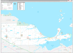 Ottawa County, OH Wall Map Premium Style 2024