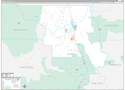 Ouray County Wall Map Premium Style 2026