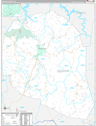 Overton County Wall Map Premium Style 2026