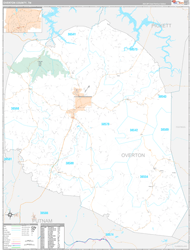 Overton County, TN Wall Map Premium Style 2024