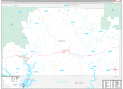 Ozark County, MO Wall Map Premium Style 2024