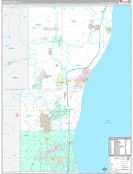 Ozaukee County, WI Wall Map Premium Style 2026