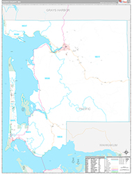 Pacific County Wall Map Premium Style 2026