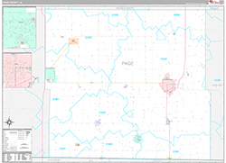 Page County, IA Wall Map Premium Style 2026