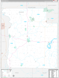 Parke County, IN Wall Map Premium Style 2024