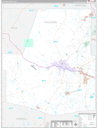 Paulding County, GA Wall Map Premium Style 2024