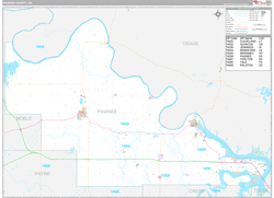 Pawnee County, OK Wall Map Premium Style 2024