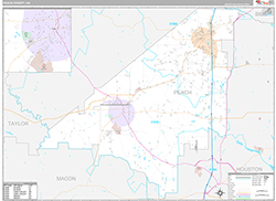 Peach County Wall Map Premium Style 2026