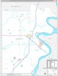 Pemiscot County Wall Map Premium Style 2026