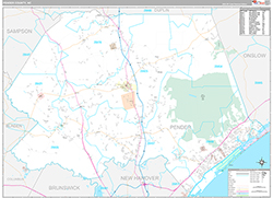 Pender County Wall Map Premium Style 2026
