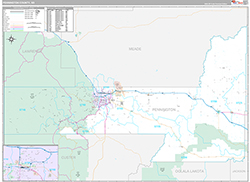 Pennington County Wall Map Premium Style 2026