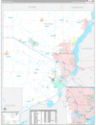 Peoria County, IL Wall Map Premium Style 2024