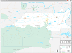 Perry County, AR Wall Map Premium Style 2024