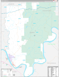 Perry County, IN Wall Map Premium Style 2024