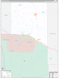 Perry County, MS Wall Map Premium Style 2024