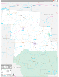 Perry County, OH Wall Map Premium Style 2024