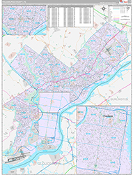 Philadelphia County Wall Map Premium Style 2026