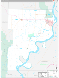 Phillips County, AR Wall Map Premium Style 2024