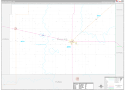 Phillips County, CO Wall Map Premium Style 2024