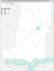 Phillips County, MT Wall Map Premium Style 2023