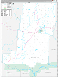 Phillips County, MT Wall Map Premium Style 2026