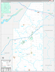 Piatt County Wall Map Premium Style 2026