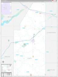 Piatt County, IL Wall Map Premium Style 2024
