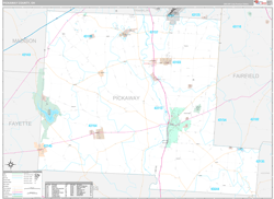 Pickaway County, OH Wall Map Premium Style 2024